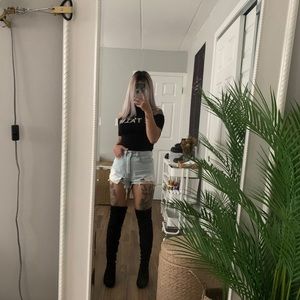 BLACK THIGH HIGH BOOTS